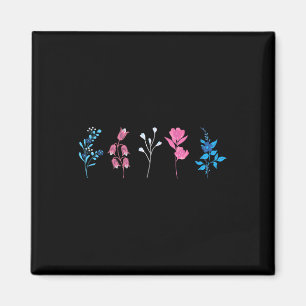 Blumige Transgender-Stolz, LGBTQ Trans-Flagge Blum Magnet