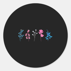 Blumige Transgender-Stolz, Lgbtq-Trans-Flagge-Blum Runder Aufkleber