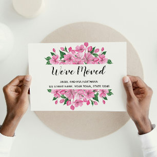 Blumige Umzugsankündigung Postkarte