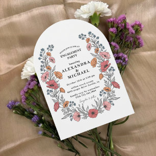 Blumige Vintage-Hochzeitseinladung Einladung