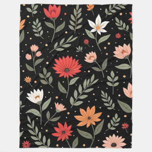 Blumige Vintage Schöne Moderne Kollektion Fleecedecke