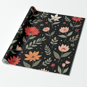 Blumige Vintage-Schöne Moderne Kollektion Geschenkpapier
