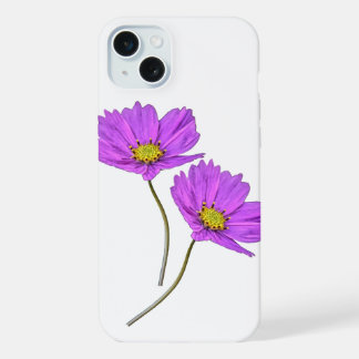 Blumige Zwei Lila Cosmos iPhone 15 Plus Hülle