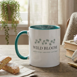 Blumige Zweifarben-Kaffeetasse – Ästhetisch Botani Tasse