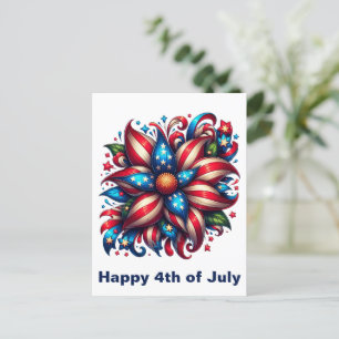 Blumiger 4. Juli Postkarte