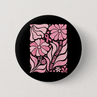 Blumiger Boho-Brustkrebs-Überlebender Ein Heilmitt Button