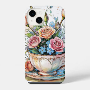 Blumiger Boho-Handyhülle iPhone 14 Hülle