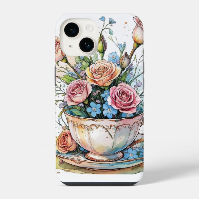 Blumiger Boho-Handyhülle iPhone Hülle (Rückseite)