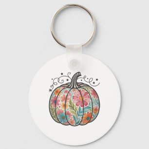 Blumiger Boho-Kürbis-Preppy-Herbst-Thanksgiving-Ge Schlüsselanhänger
