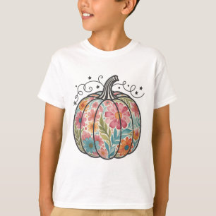 Blumiger Boho-Kürbis-Preppy-Herbst-Thanksgiving-Ge T-Shirt