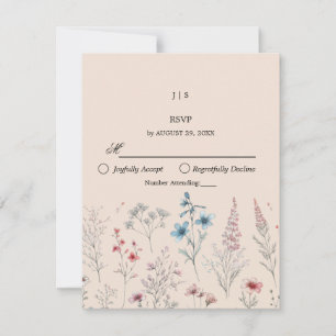 Blumiger Boho-Sommer einfach RSVP Karte