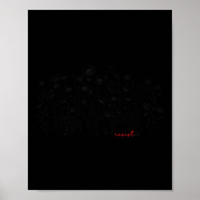 Blumiger Botanischer Protest Liberaler Widerstand  Poster (Vorne)