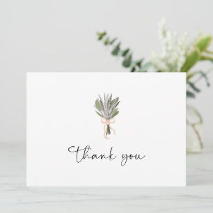 Blumiger Brautstrauß Dankeskarten mit rosa Schleif Dankeskarte