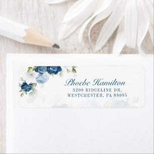 Blumiger Dusty Blue Grüner Rücksendeadresse