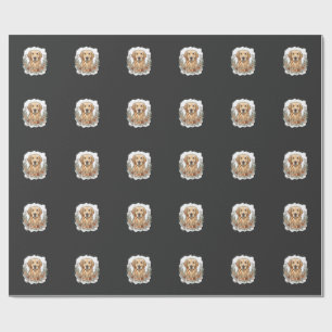 Blumiger Golden Retriever Sublimation Geschenkpapier