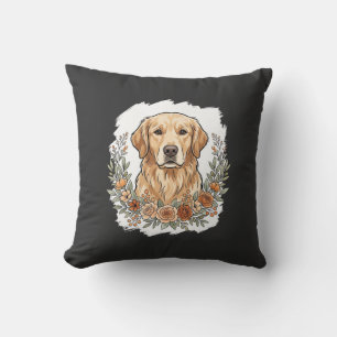 Blumiger Golden Retriever Sublimation Kissen