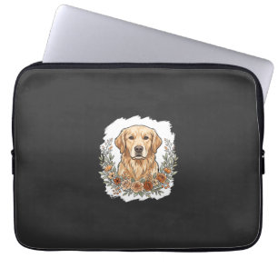 Blumiger Golden Retriever Sublimation Laptopschutzhülle