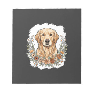 Blumiger Golden Retriever Sublimation Notizblock