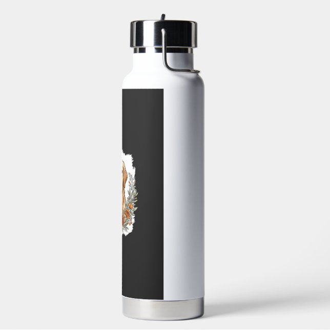 Blumiger Golden Retriever Sublimation Trinkflasche (Links)