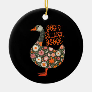 Blumiger Gott Gänseblümchen alberne Gans lustiges Keramik Ornament