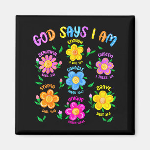 Blumiger Gott sagt, ich bin christlicher Bibelvers Magnet