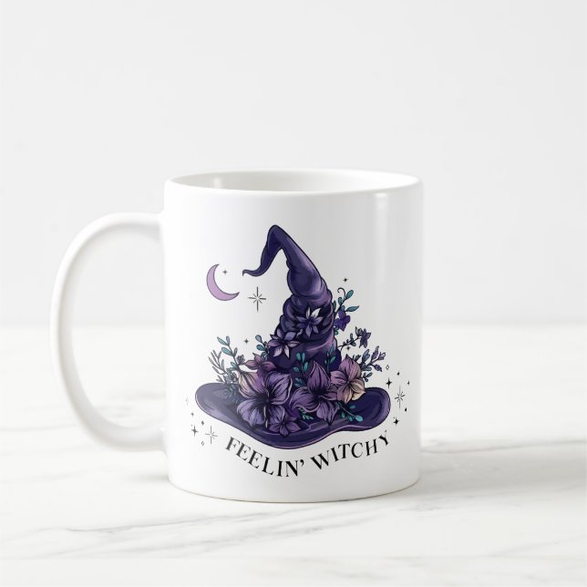Blumiger Hexenhut, sich hextisch fühlen Kaffeetasse (Links)