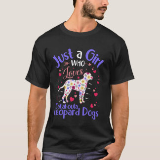 Blumiger Hund, nur ein Mädchen, das Catahoula Leop T-Shirt