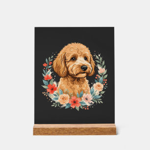 Blumiger Hund Runde Sublimation Acrylschild