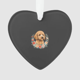 Blumiger Hund Runde Sublimation Ornament