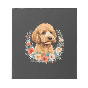 Blumiger Hund Rundes Sublimation Notizblock