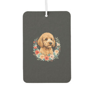 Blumiger Hund Rundes Sublimationsdesign Autolufterfrischer