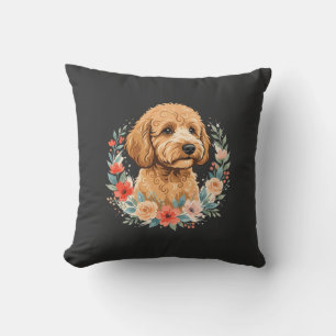 Blumiger Hund Rundes Sublimationsdesign Kissen