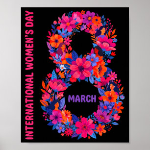 Blumiger internationaler Frauentag 2026 Feministin Poster