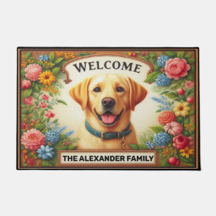 Blumiger Labrador Retriever Farbiger Border Hund Fußmatte