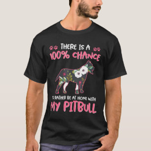 Blumiger Pitbull-Hundefreund Neu T-Shirt