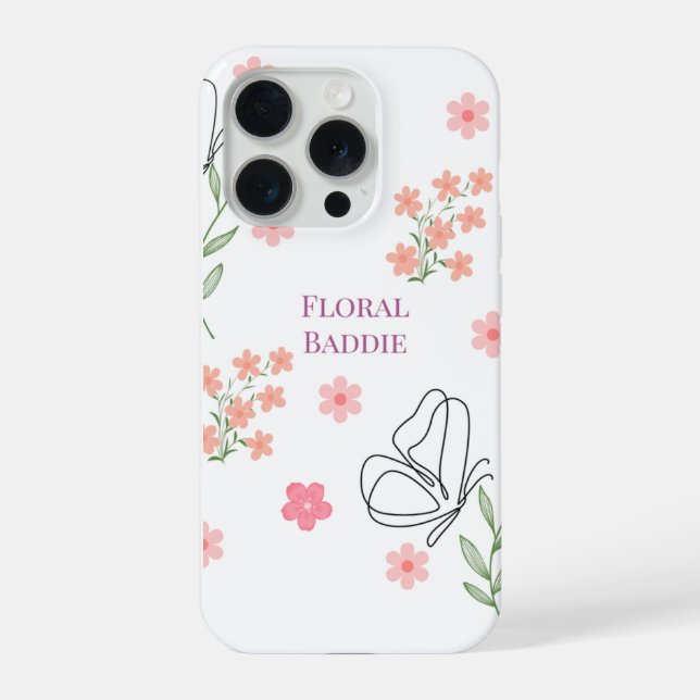 Blumiger Rebell iPhone Hülle (Rückseite)