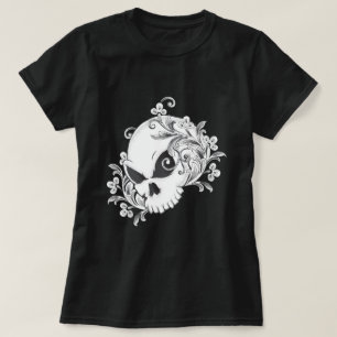 Blumiger Totenkopf T-Shirt