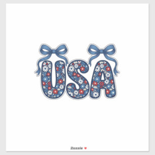 Blumiger USA-Bogen Patriotisches Vektordesign_1 Aufkleber