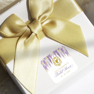 Blumiger Vintage-Brautjungfernabschied Quadratischer Aufkleber