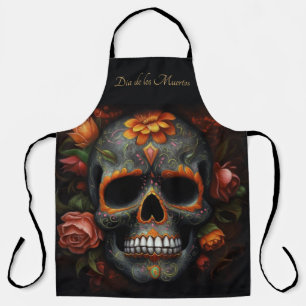 Blumiger Zuckerschädel Dia de los Muertos Calavera Schürze