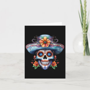 Blumiger Zuckerschädel Tag der Toten Dia De Muerto Karte