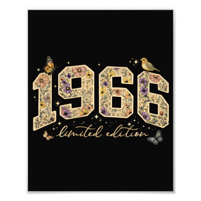 Blumiges 60. Geburtstags-Limited-Edition 1966 Fotodruck (Vorne)