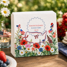 Blumiges Amerikanisches Gartenfest Patriotisch