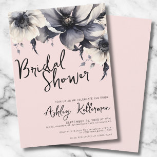 Blumiges Aquarell-Rosa Brautbad Einladung