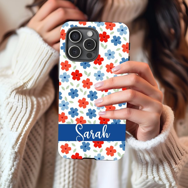 Blumiges Blau iPhone 15 Hülle (Blues Blue iPhone Case )