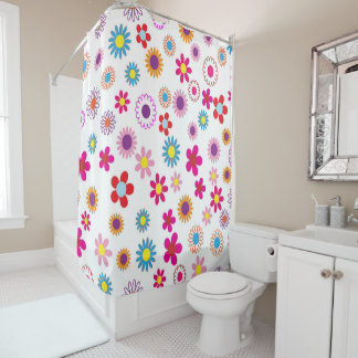 Blumiges Blumen Design Duschvorhang