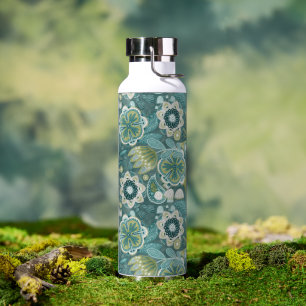Blumiges Boho-Botanikmuster Trinkflasche