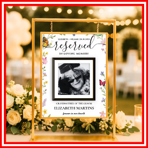 Blumiges Boho reservierter Sitz Hochzeitsschild Ve Poster