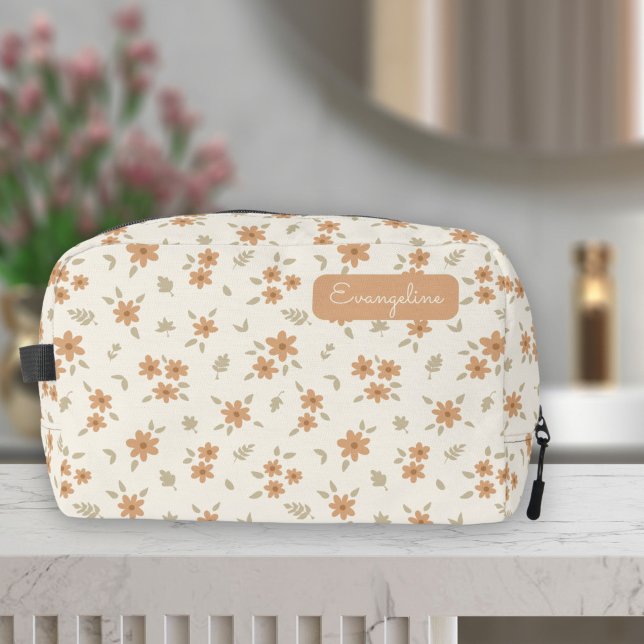 Blumiges Boho-Wildblumen-Neutralname Beige Waschbeutel (Von Creator hochgeladen)