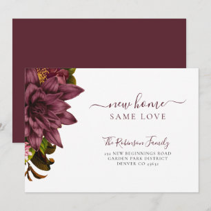 Blumiges botanisches chic elegantes Umzug Ankündigung